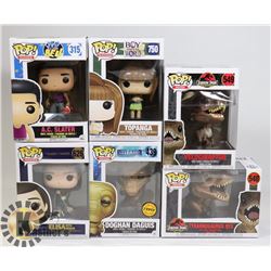 LOT OF 6 ASSORTED FUNKO POP VINYL FIGURES.