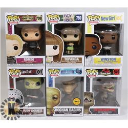 LOT OF 6 ASSORTED FUNKO POP VINYL FIGURES.