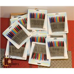 LOT OF BALL POINT 10 COLOR MARKERS