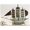 Image 1 : CHROME METAL SAIL SHIP.