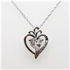 Image 1 : SILVER WHITE TOPAZ HEART NECKLACE