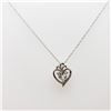 Image 2 : SILVER WHITE TOPAZ HEART NECKLACE