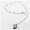 Image 3 : SILVER WHITE TOPAZ HEART NECKLACE