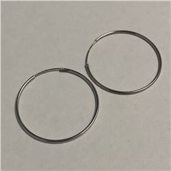 SILVER LARGE HOOP EARRINGS