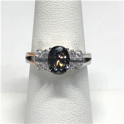 SILVER RAINBOW TOPAZ CZ RING