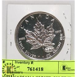 2000 CANADIAN 1 OUNCE .999 FINE SILVER $5 COIN.