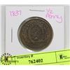 Image 1 : 1837 BANK TOKEN HALF PENNY.