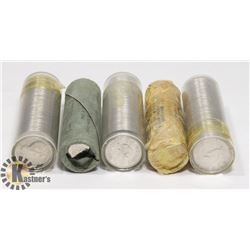 5 ROLLS OF 1966-1968 CANADIAN NICKLES.