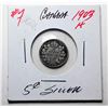 Image 1 : 17)  CANADIAN 1903H 5 CENT SILVER