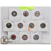 Image 1 : LOT OF 10 CANADIAN COMMEMORATIVE COLORED 25 CENT