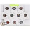 Image 1 : LOT OF 10 CANADIAN COMMEMORATIVE COLORED 25 CENT