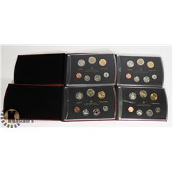 LOT OF 4 UNCIRCULATED CANADIAN COIN SET BOOKLETS