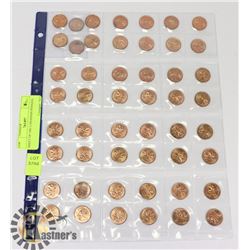 SHEET OF 1961 CANADIAN PENNIES.