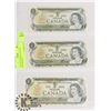 Image 1 : LOT OF 3 CANADIAN 1973 ONE DOLLAR BILLS.