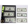 Image 1 : LOT OF 6 US BANKNOTES INCL ONE DOLLAR & TWO DOLLAR