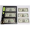 Image 1 : LOT OF 6 US ONE DOLLAR BILLS - 2001, 2003, 2003A &