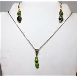 5)  GREEN SEA SEDIMENT JASPER SET OF