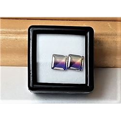 9)  LOT OF 2 SQUARE CUT 7 MM LAB