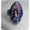 Image 1 : 7)  RAINBOW TITANIUM OPEN WORK OVAL