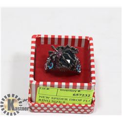 NEW SPIDER DROP FLOWER BAND RING SIZE 9