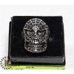 STAINLESS STEEL SPIDER WEB RING SZ 9