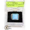 Image 1 : STAINLESS STEEL SZ 10 RING INLAID WITH BLUE GEM