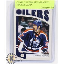 CHARLE HUDDY AUTOGRAPHED HOCKEY CARD