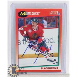 MICHEL GOULET CHICAGO BLACKHAWKS SIGNED CARD