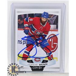 JORDIE BENN MONTREAL CANADIENS SIGNED CARD