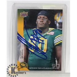 ALMONDO SEWELL EDMONTON .ESKIMOS SIGNED CARD