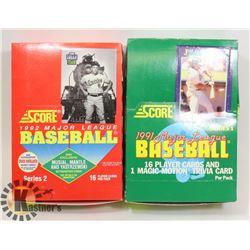 2 BOXES OF SCORE BASEBALL CARDS 1991 & 1992