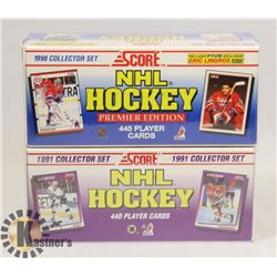 2 FACTORY SEALED SCORE HOCKEY CARD SETS 1990 & 91