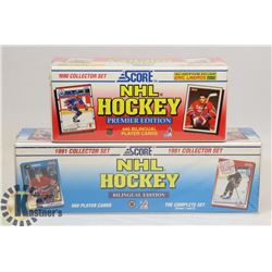 2 FACTORY SEALED SCORE HOCKEY CARD SETS 1990 & 91