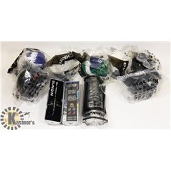 BOX OF MINI MASKS & MINI STICKS MOST STILL SEALED