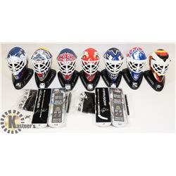 BOX OF MINI MASKS & MINI STICKS MOST STILL SEALED