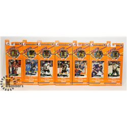 LOT OF 7 NHL MATCHING HOCKEY CARD AND PIN SETS