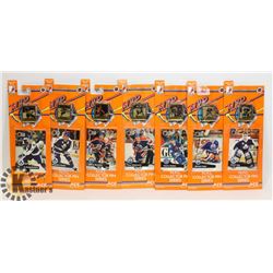 LOT OF 7 NHL MATCHING HOCKEY CARD AND PIN SETS