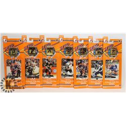 LOT OF 7 NHL MATCHING HOCKEY CARD AND PIN SETS