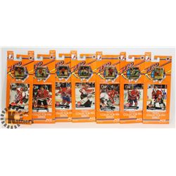 LOT OF 7 NHL MATCHING HOCKEY CARD AND PIN SETS