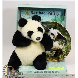 BAMBOO VALLEY COLLECTOR BOOK, TOY AND PLATE.