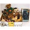 Image 1 : BOX OF ASSORTED STUFFED ANIMALS.