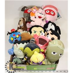 FLAT OF ASSORTED STUFFED ANIMALS.