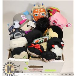 FLAT OF ASSORTED STUFFED ANIMALS.
