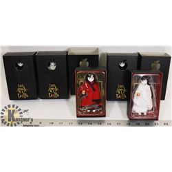 BOX OF ASSORTED LITTLE APPLE DOLLS.