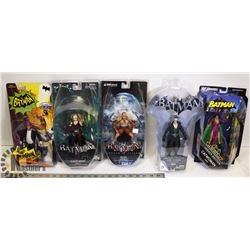 LOT OF 5 ASSORTED DC FIGURES.