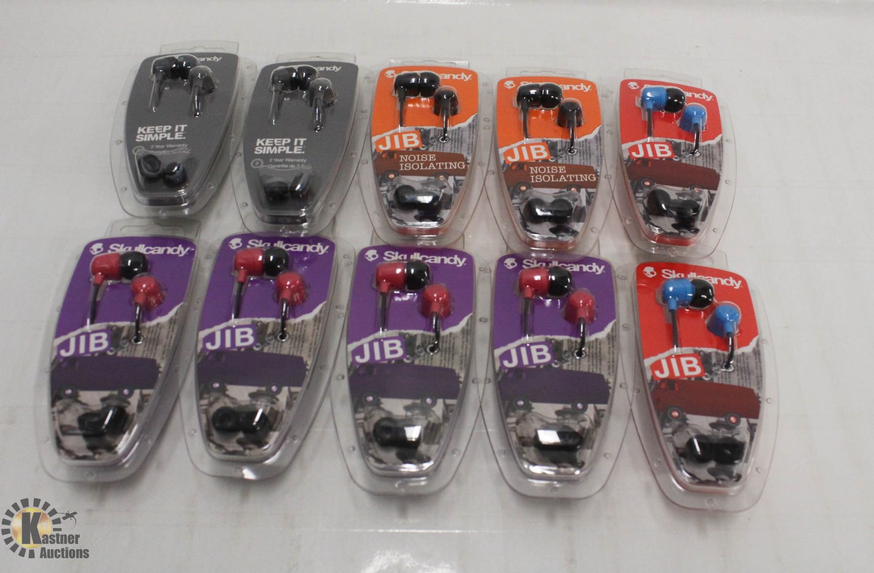 10 PAIRS OF SKULLCANDY JIB HEADPHONES