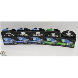 5 BOXES OF SCHICK HYDRO 5 RAZOR CARTRIDGES