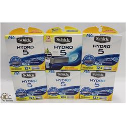 6 BOXES OF SCHICK HYDRO 5 RAZOR CARTRIDGES