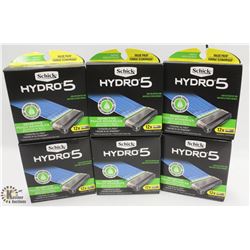 6 BOXES OF SCHICK HYDRO 5 RAZOR CARTRIDGES
