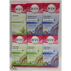 6 BOXES OF VEET EASY-GELWAX WAX STRIPS